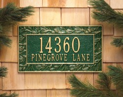 Whitehall Pinecone Standard Decorative Address Wall Plaque