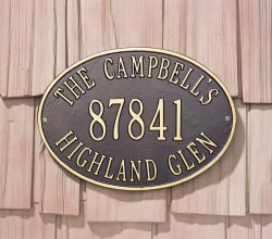 Whitehall Hawthorne Standard Oval Address Plaque