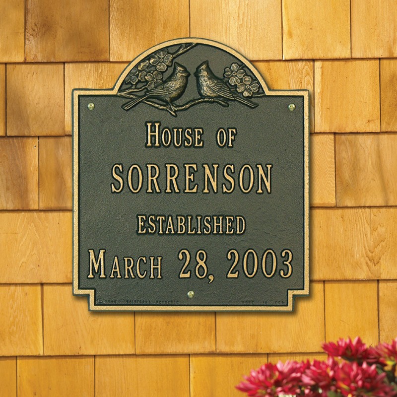 PERSONALIZED WHITEHALL address SIGN PLAQUE cardinal